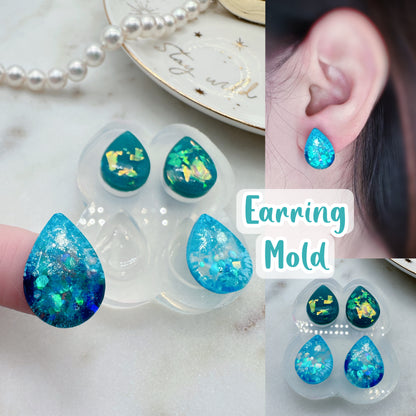 2023 Resized Predomed Water Drop Shape Stud Earring Mold