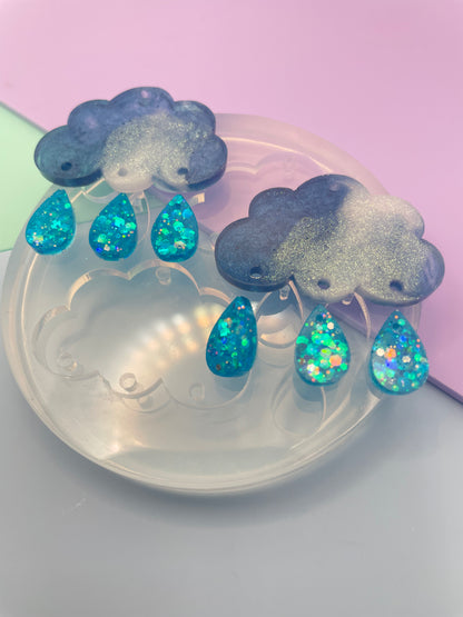 Rainy Clouds Dangle Drop Earring Mold