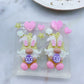 3D Little Gnome Dangle Earring Mold with festival add-ons