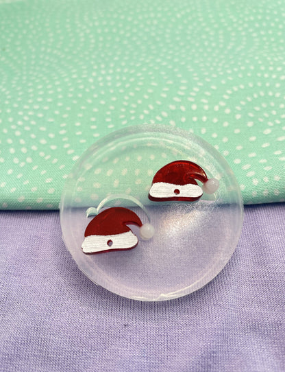 Pre-drilled Christmas Santa Hat Earring Stud Topper Mold