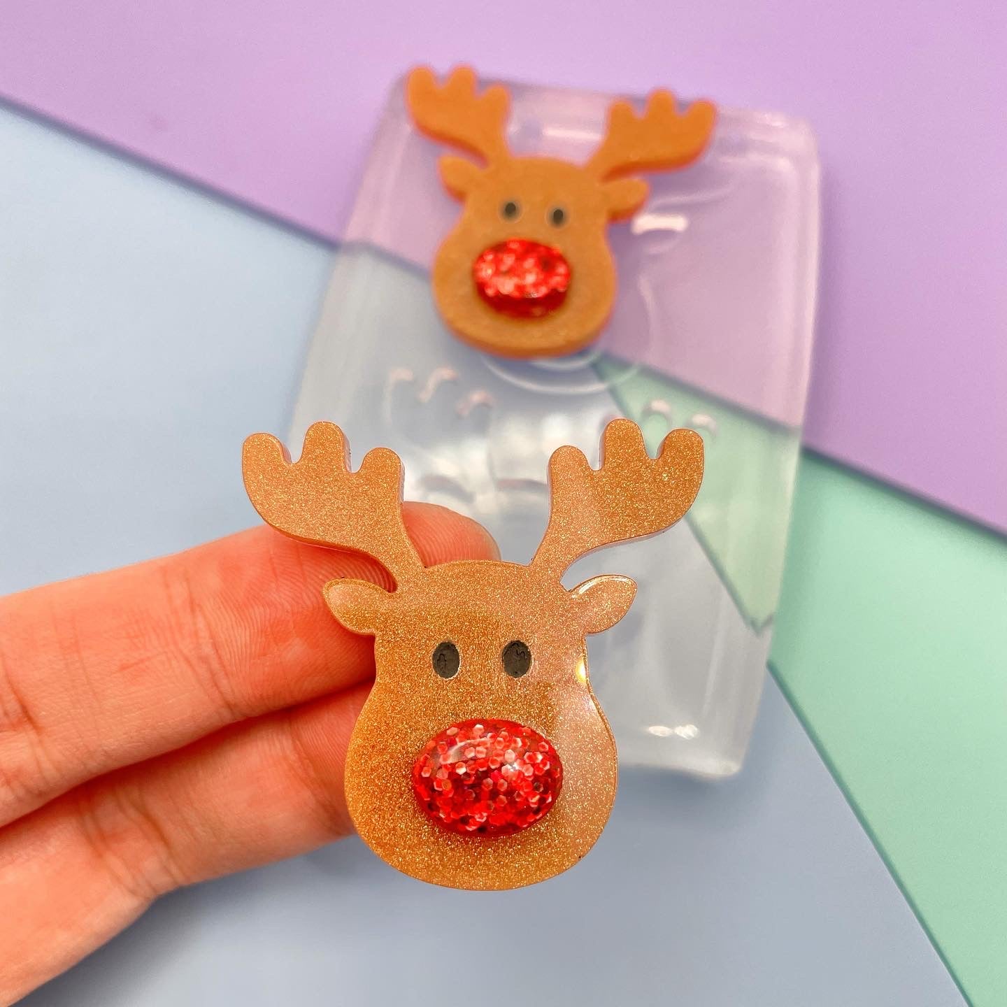 3.5 cm Christmas Reindeer Brooch Dangle Earring Mold