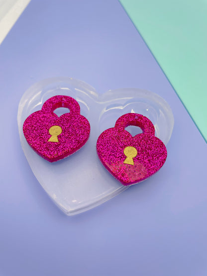 Heart Lock Dangle Earring Mold