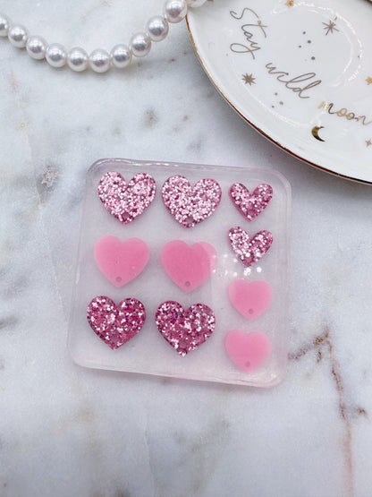 Heart Earring Stud Topper Palette Mold