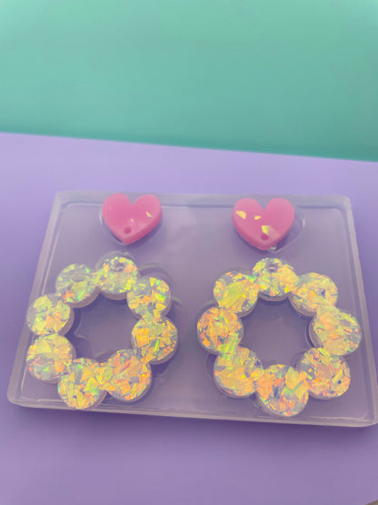 Japanese Mochi Donut with heart topper Dangle Drop Earring Mold