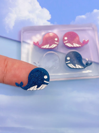 1.8 cm little whale stud earring mold