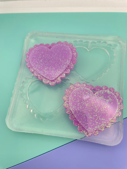 Frilly Heart Dangle Earring Mold