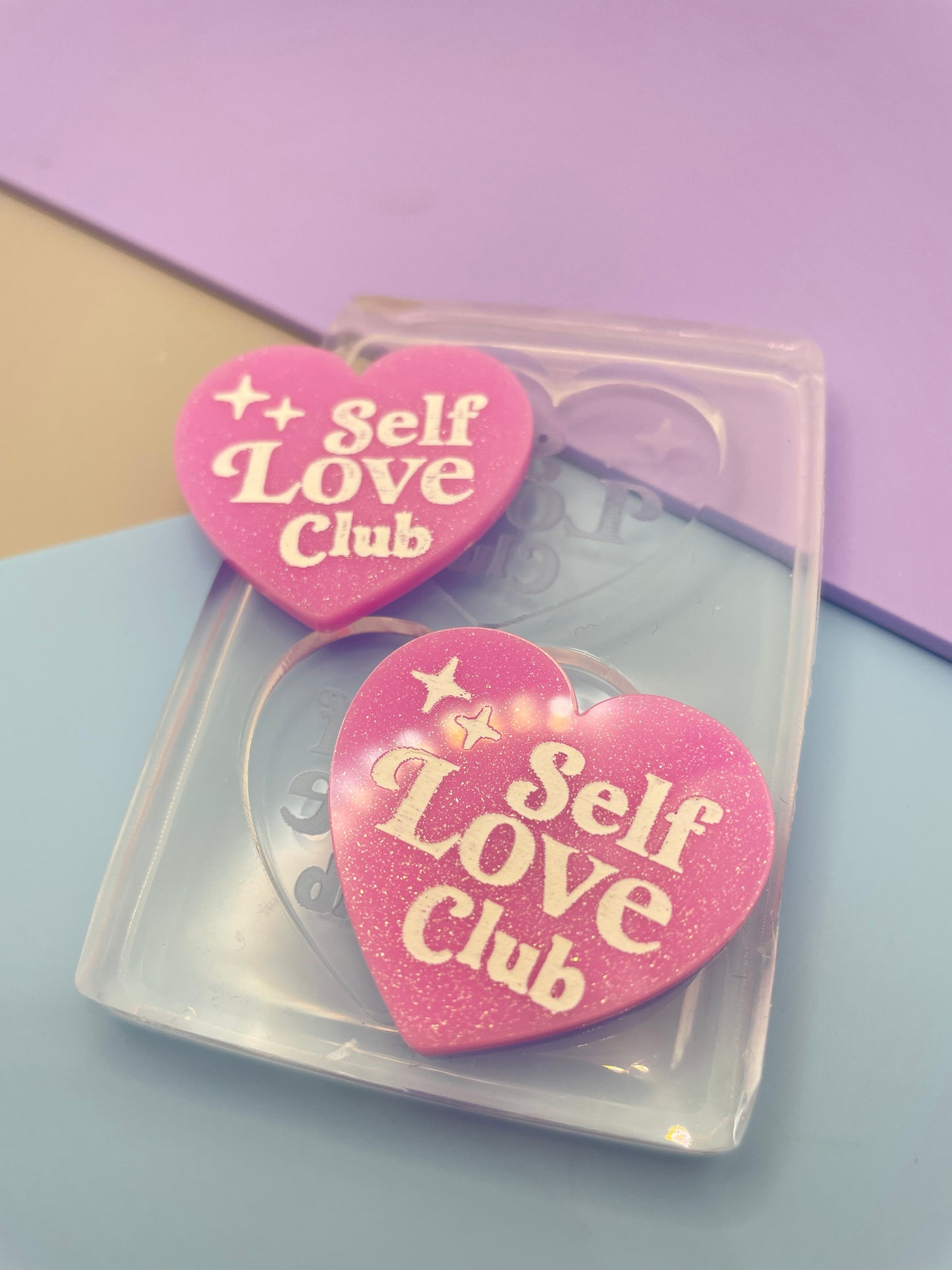 Self-love club heart Brooch Dangle Earring Mold