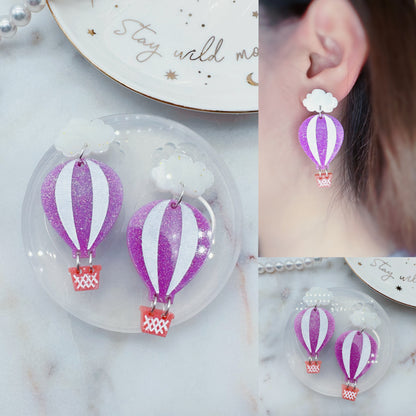 Hot Air Balloon Dangle Earring Mold with cloud toppers