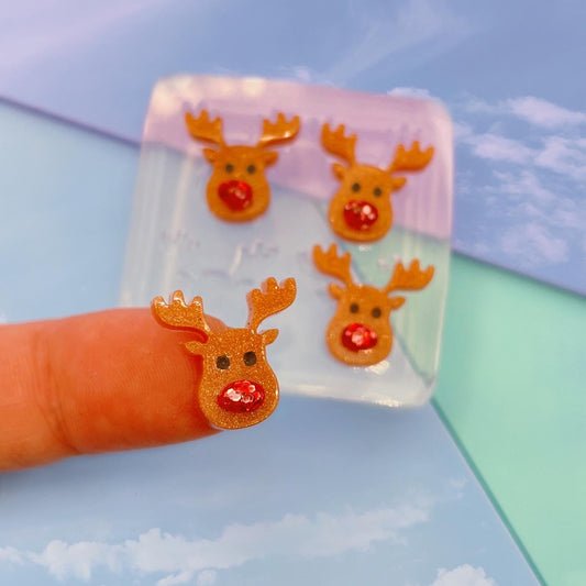 Mini Reindeer Christmas Winter Stud Earring Mold