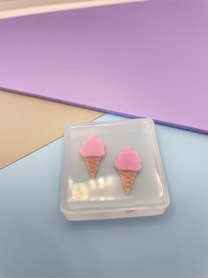 Mini Soft Ice Cream Cone Stud Earring Mold