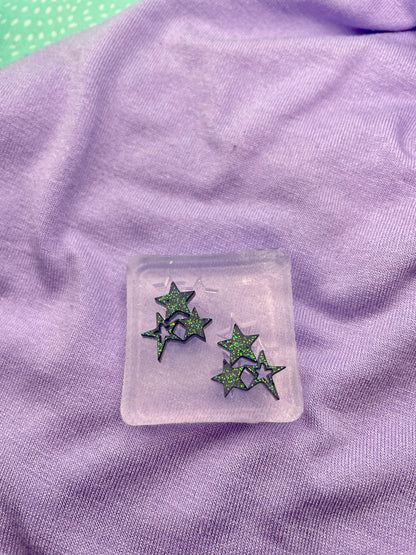 Triple Star Cluster Stud Earring Mold