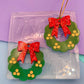 3.3cm Two-part Christmas Wreath Dangle Earring Mold