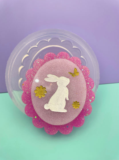 Easter Engraved Bunny Brooch Mold