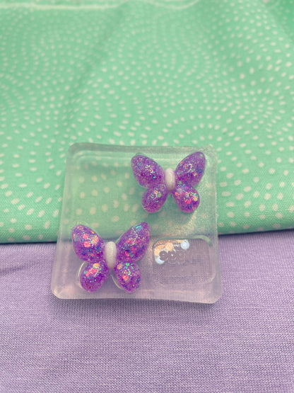 3D butterfly cabochon Dangle Earring Mold drilling required