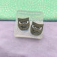 Mini Halloween Spooky Fat Birds Staring at You Stud Earring Mold