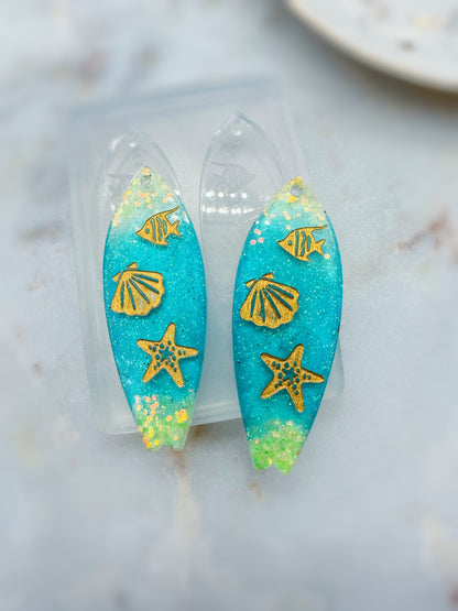 6cm Surfboard Dangle Earring Keychain Mold