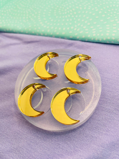 2cm Crescent Moon Charm Dangle Earring Mold