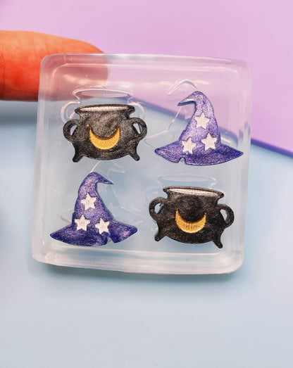 Witch Hat and Cauldron Duo Stud Mold