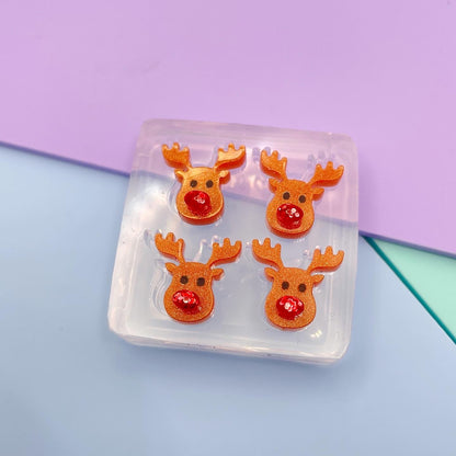 Mini Reindeer Christmas Winter Stud Earring Mold