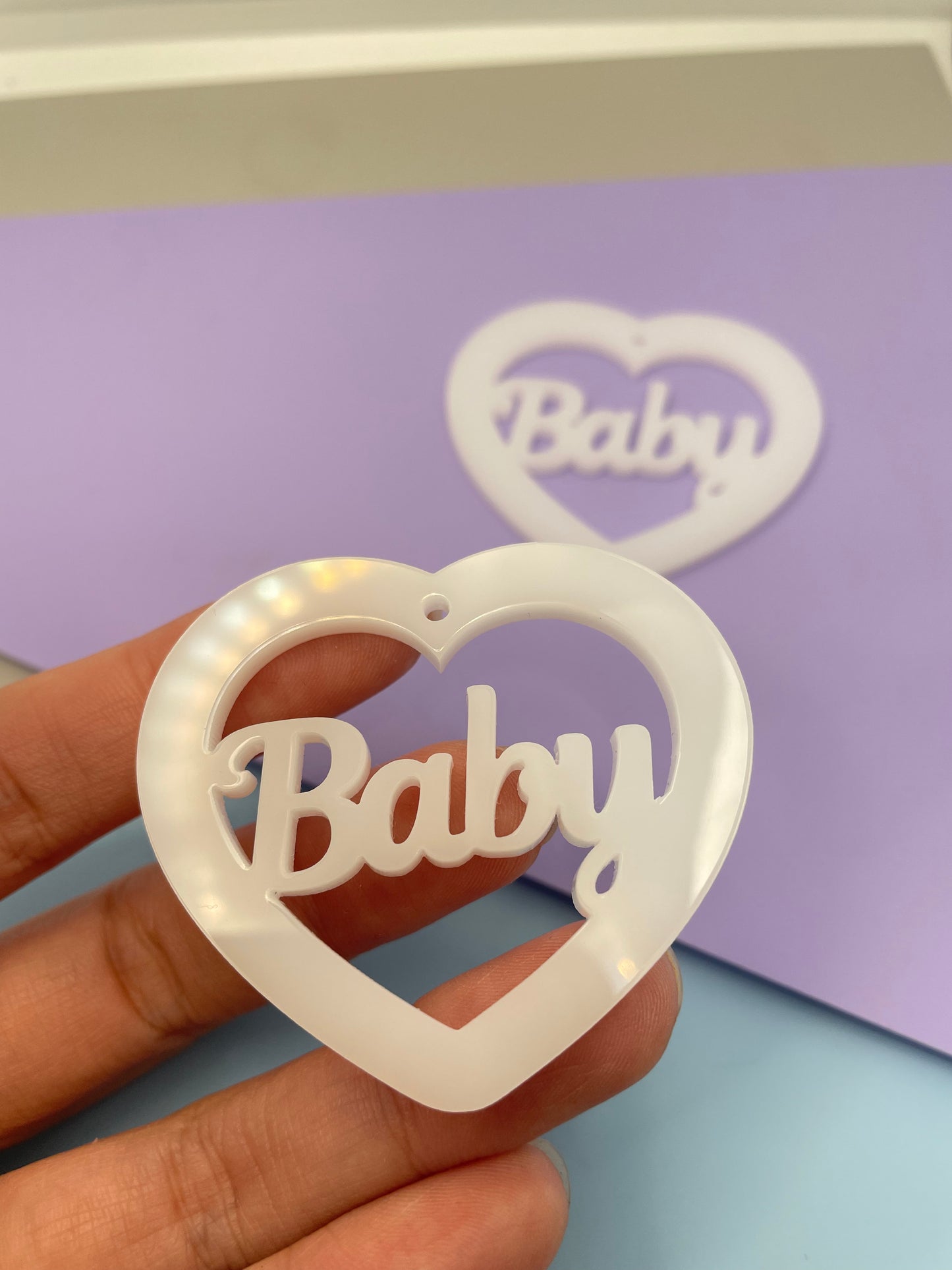 5cm Baby Word Heart Dangle Earring Mold