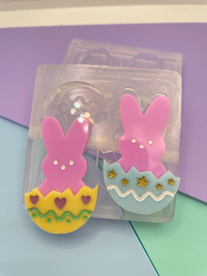 Easter Egg Peeps Bunny Brooch Dangle Earring Mold