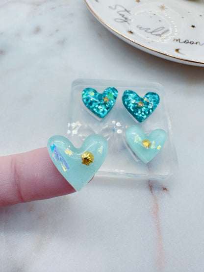 Predomed 1.5 cm Heart Stud Earring Mold