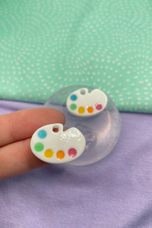 Small Artist Painter’s Color Palette Dangle Earring mold