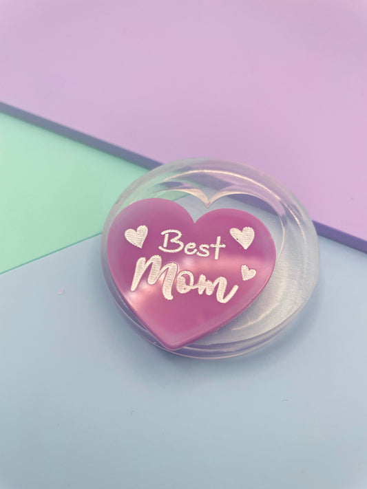 Best Mom badge mold pin brooch keychain
