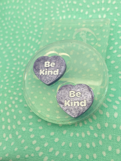 Be Kind message Positivity Heart Stud Earring Mold