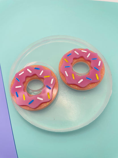 Sweet Donut Statement Stud or Spinner hoop charm earring mold