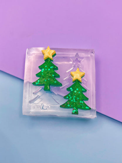 Mini Christmas Tree with Star Stud Earring Mold