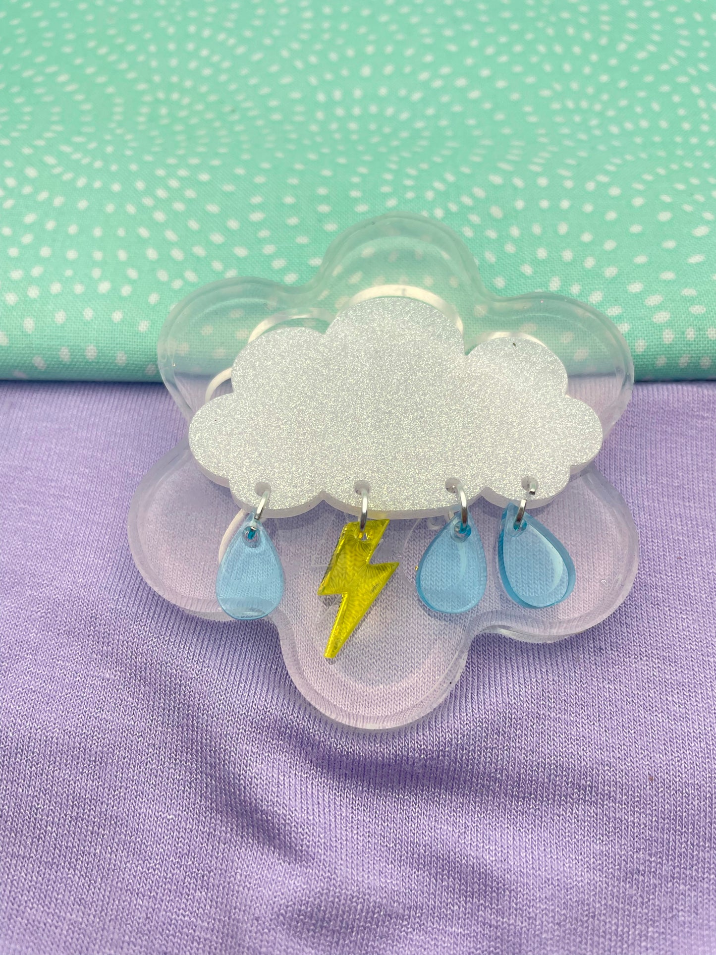 Rainy clouds stormy weather brooch pendant mold