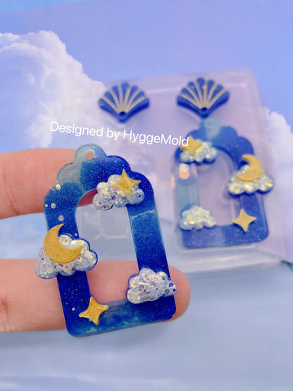 4cm Dreamy Celestial Archway Dangle Earring Mold