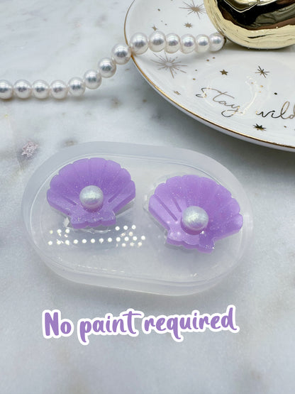 2.3 cm Mermaid Pearl on Seashell Stud Earring Mold