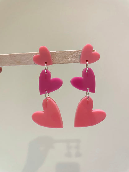 Triple Heart Dangle Earring Mold