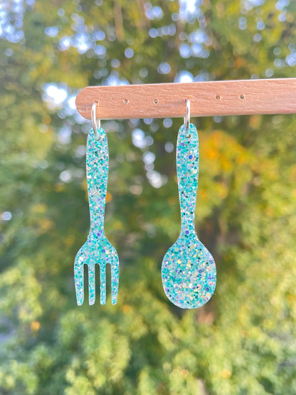 Cute Fork and Spoon Dangle Earring Mold