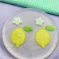 Small Lemon Dangle Earring Mold with flowers and leaves