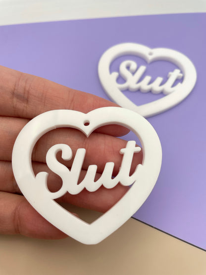 5cm Slut Swear word Heart Dangle Earring Mold