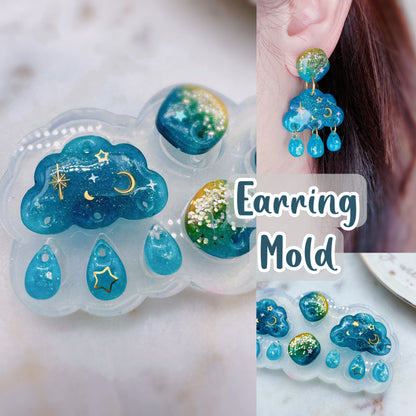 Predomed Rainy Cloud Dangle Earring Mold