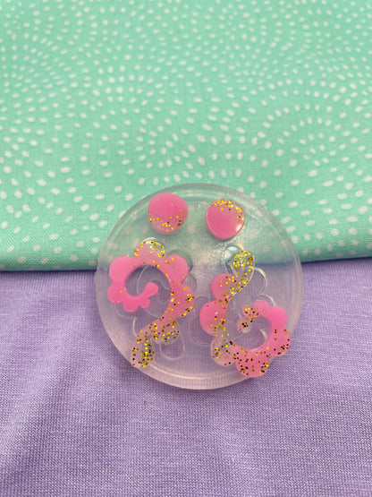 Matisse-inspired Spiral Algae Dangle/ Stud Earring Mould Silicone Mold