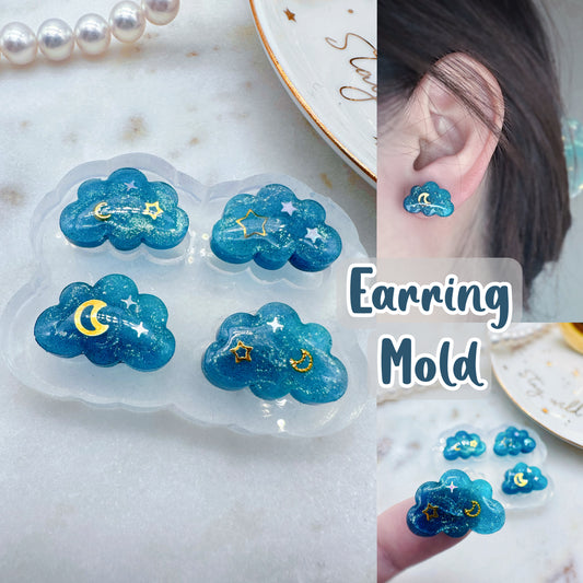 Mini Predomed Cloud Stud Earring Mold