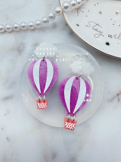 Hot Air Balloon Dangle Earring Mold with cloud toppers