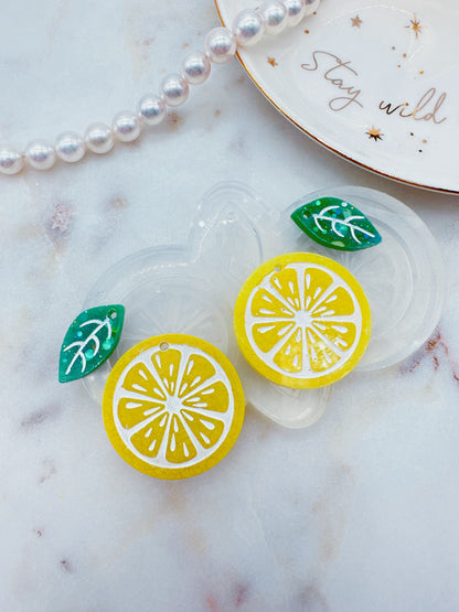 Citrus Lemon Orange Grapefruit Slice Dangle Earring Mold