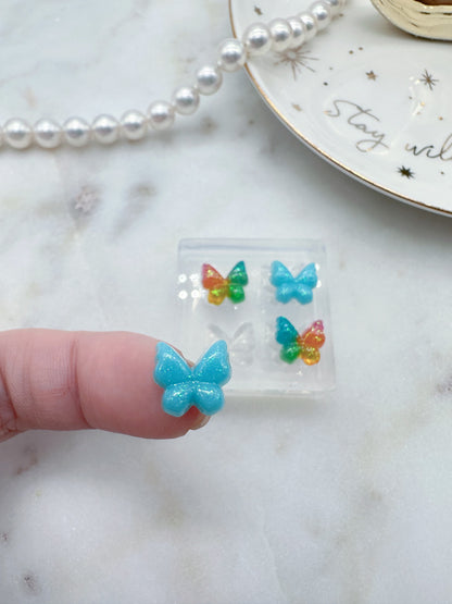 Tiny 1cm 3D butterfly Stud Earring Mold