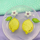 Small Lemon Dangle Earring Mold with flowers and leaves
