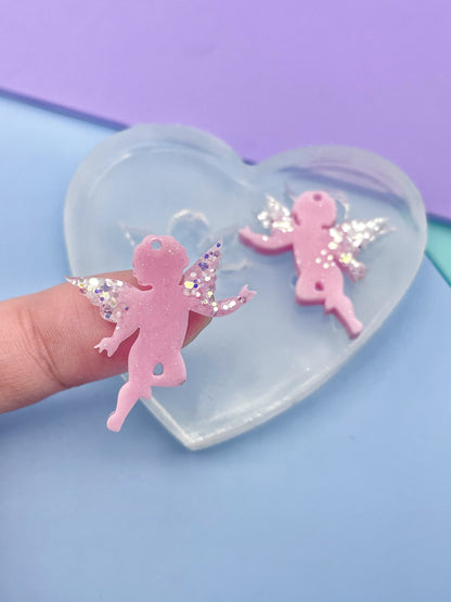 Small Baby Angel Dangle Earring Mold Cherub Valentines