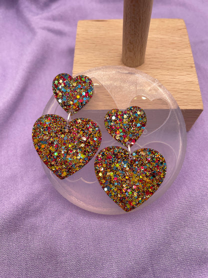 Double Heart Dangle Earring Mold