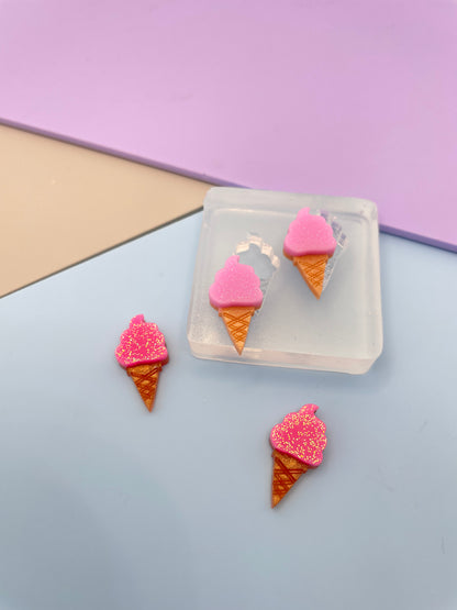 Mini Soft Ice Cream Cone Stud Earring Mold