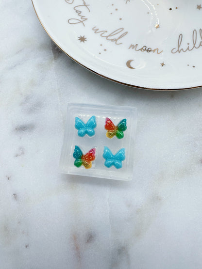 Tiny 1cm 3D butterfly Stud Earring Mold