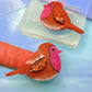 2022 Small 4 cm Layered Robin Brooch Dangle Earring Mold with Predomed wing